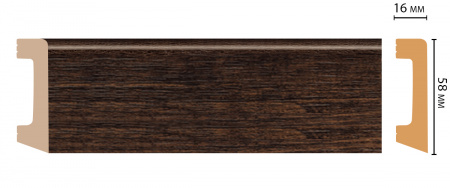 Плинтус напольный Decomaster D234-966 ДМ 58х16х2400 мм
