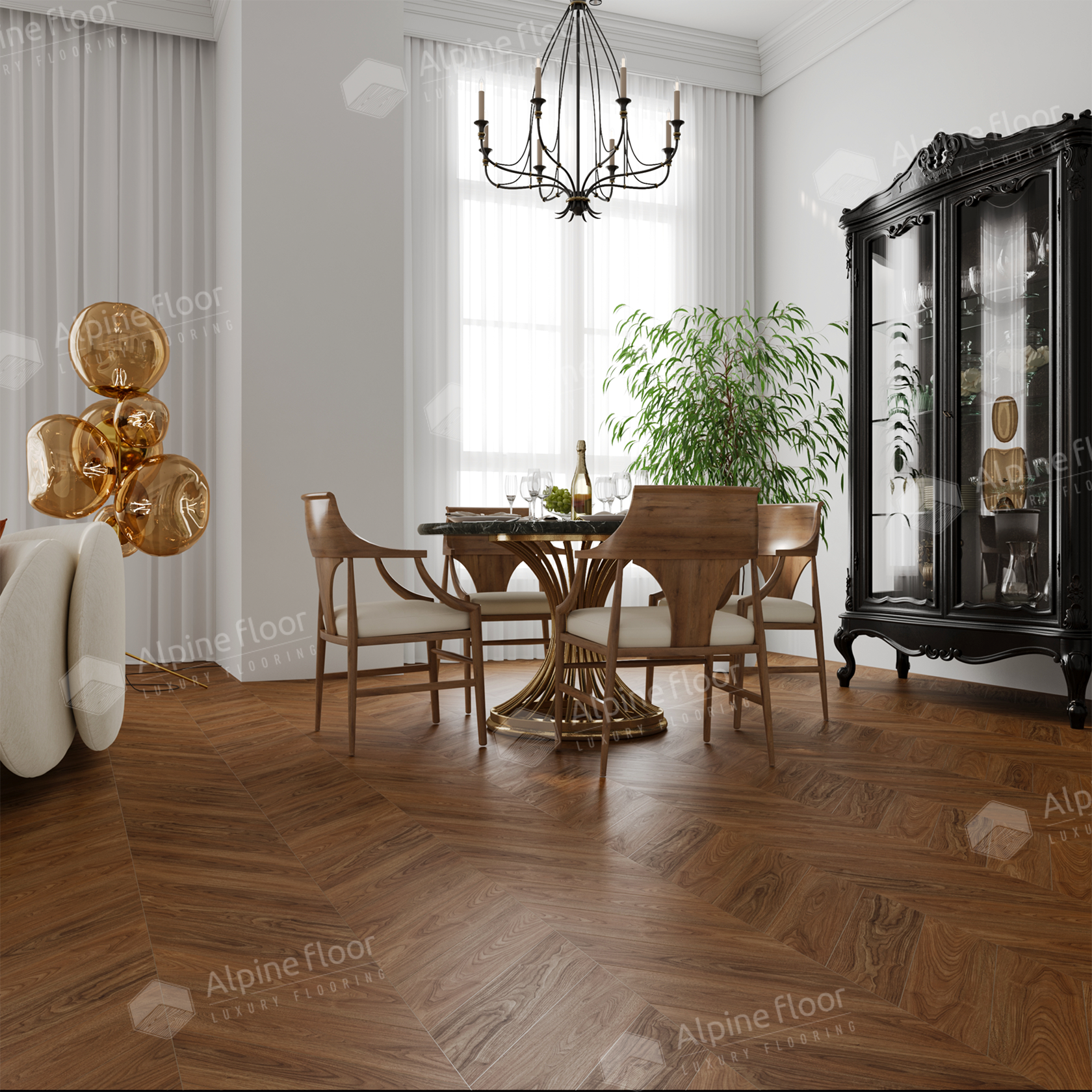 Кварцвинил Alpine Floor Chevron Alpine Eco 18-22 Орех Нойер